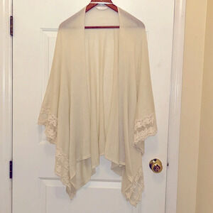Lauren Conrad Elegant Sheer Cream and Lace Tunic EUC